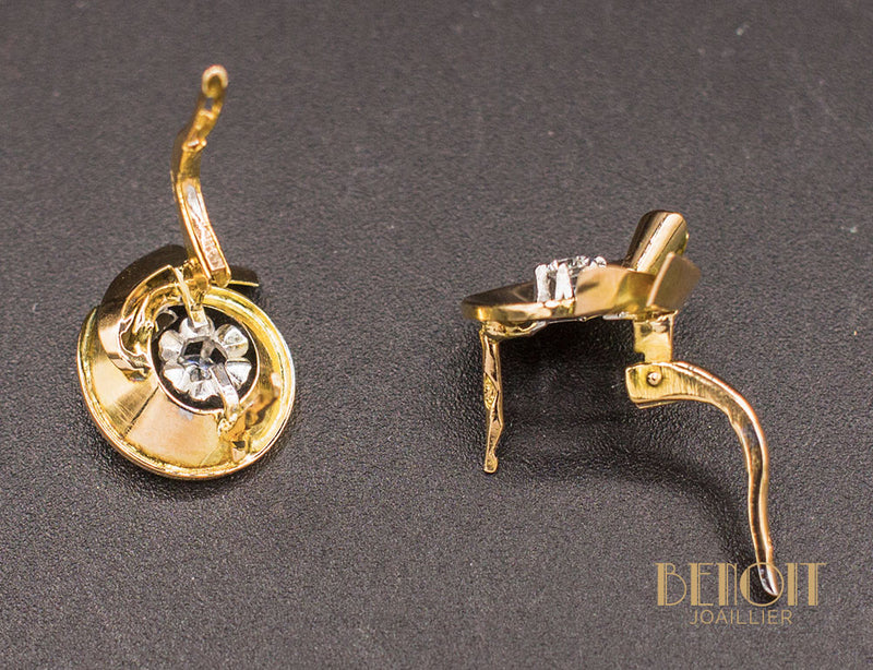 Boucles d'oreilles 1950 Or Jaune Diamant