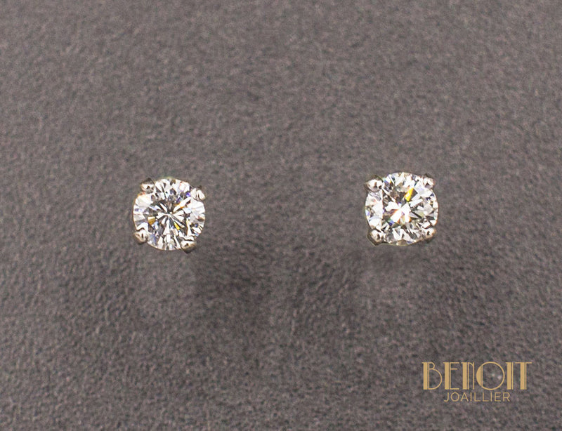 Boucles d'Oreilles Puces Diamants 0.15ct