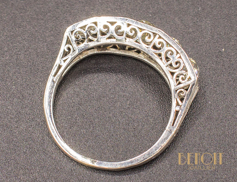 Bague Jarretière Art Déco Diamants
