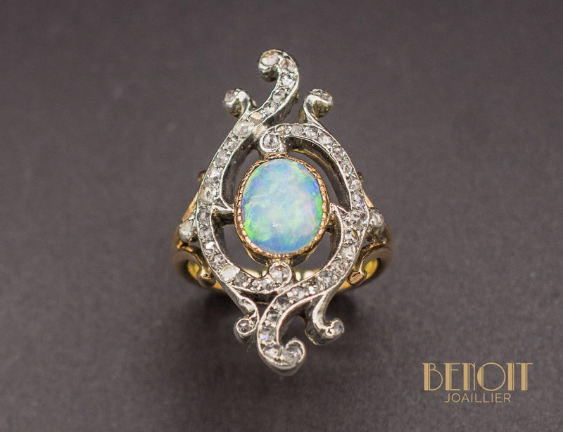 Bague 1900 Opale Diamants