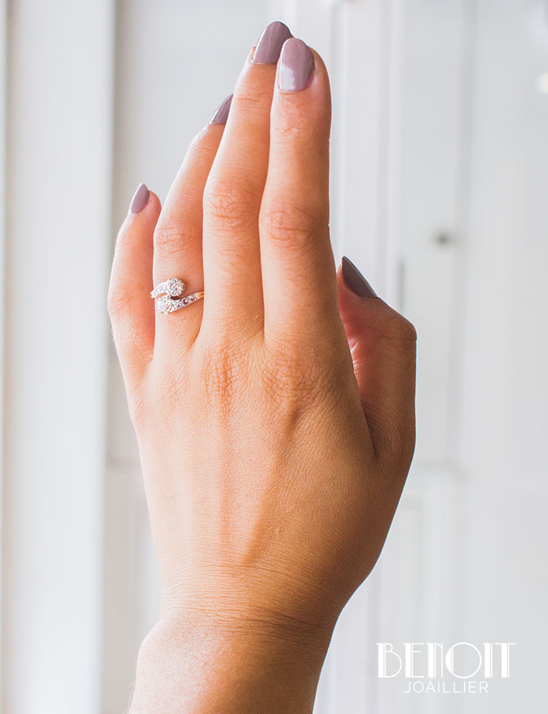 Bague Toi et Moi Diamant Jaunes