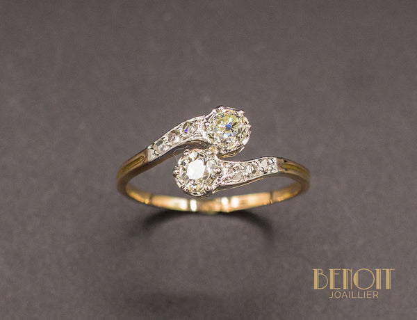 Bague Toi et Moi Diamant Jaunes