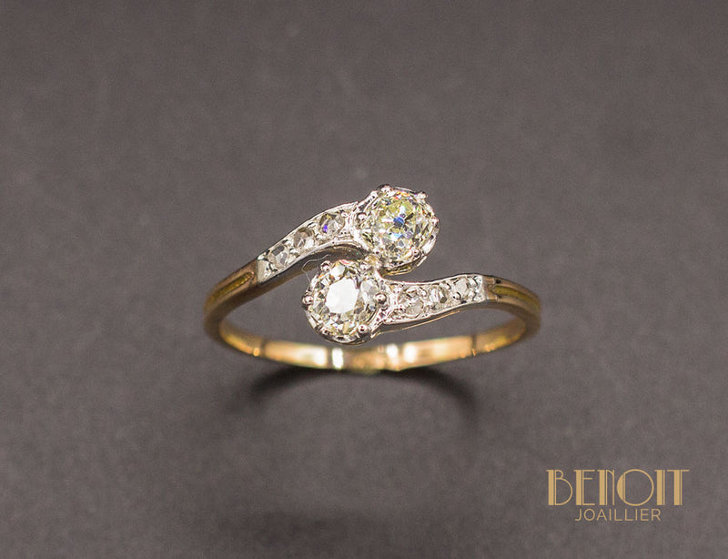 Bague Toi et Moi Diamant Jaunes