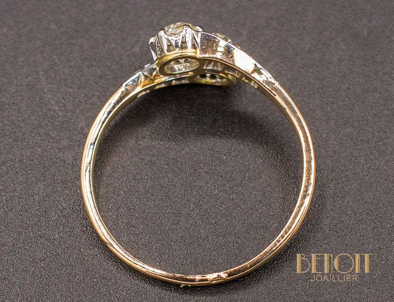 Bague Toi et Moi Diamant Jaunes
