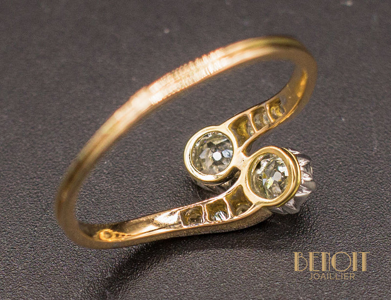Bague Toi et Moi Diamant Jaunes