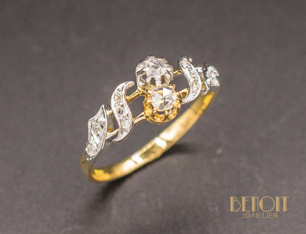 Bague Toi et Moi Diamants Taille Rose