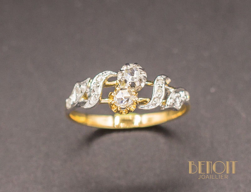 Bague Toi et Moi Diamants Taille Rose