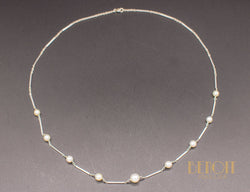 Collier Platine et Perles