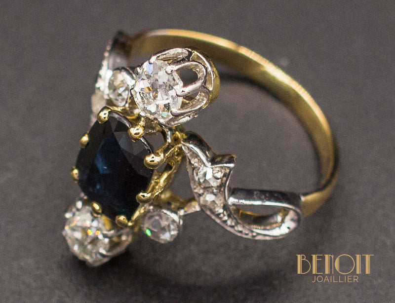 Bague Trilogie Saphir Diamants