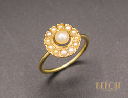 Bague Fleur Perles