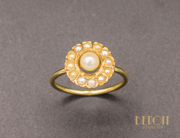Bague Fleur Perles