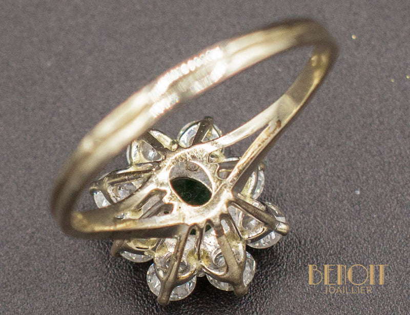 Bague Emeraude Entourage Diamants