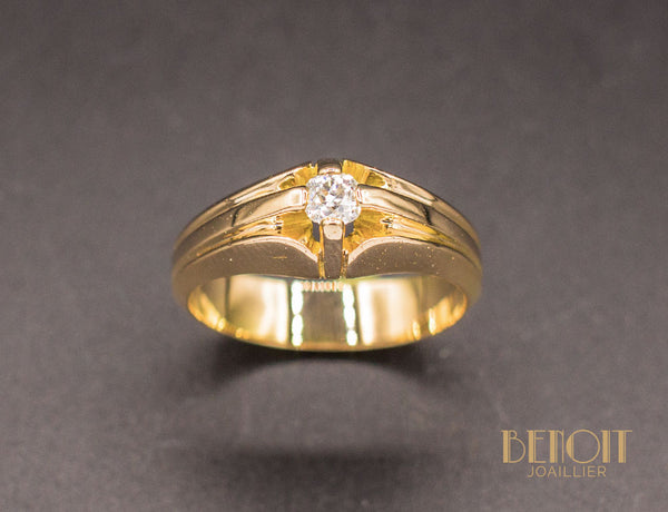 Bague Jonc Art Déco Or Diamant