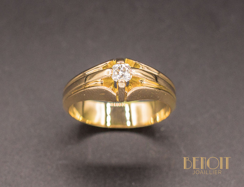 Bague Jonc Art Déco Or Diamant