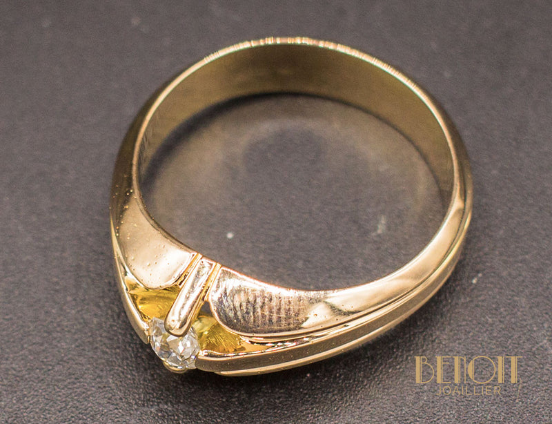 Bague Jonc Art Déco Or Diamant