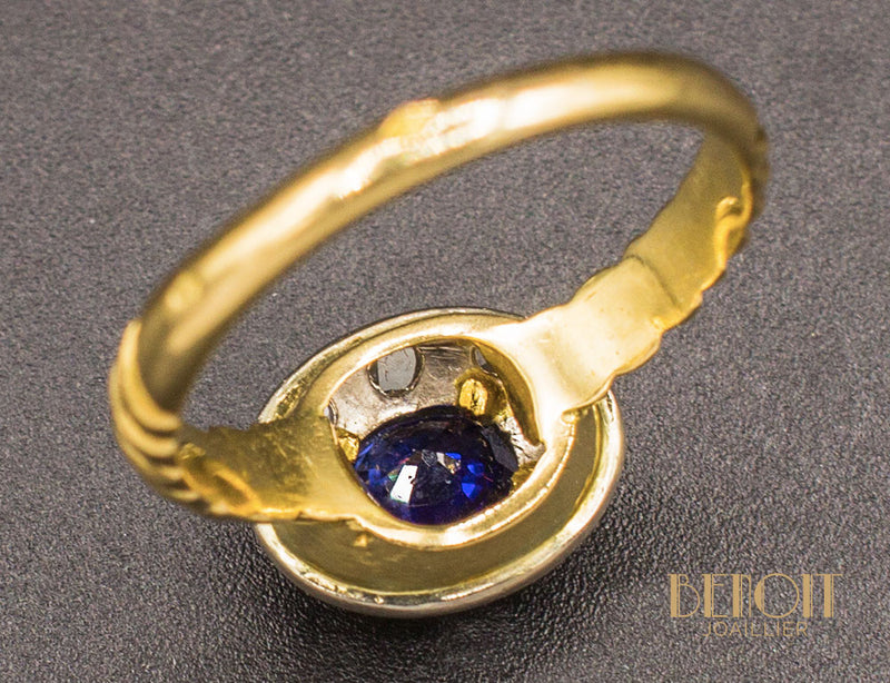 Bague XIXe Saphir Diamants