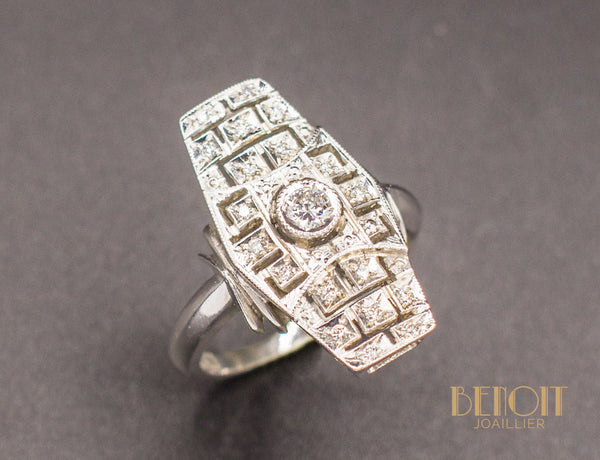 Bague Marquise Art Déco Diamants