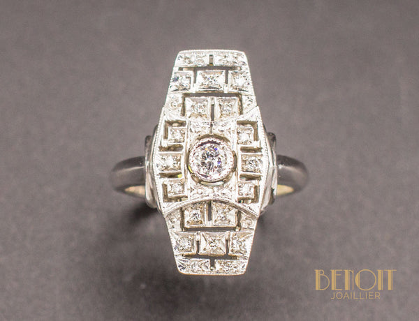 Bague Marquise Art Déco Diamants
