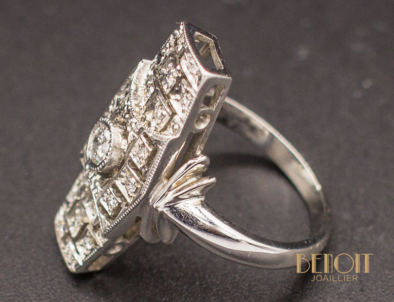 Bague Marquise Art Déco Diamants