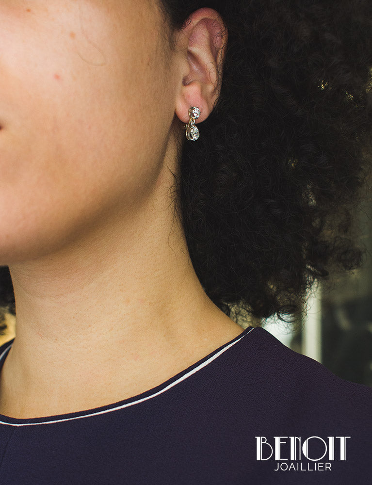 Boucles d'Oreilles Dormeuses Diamants