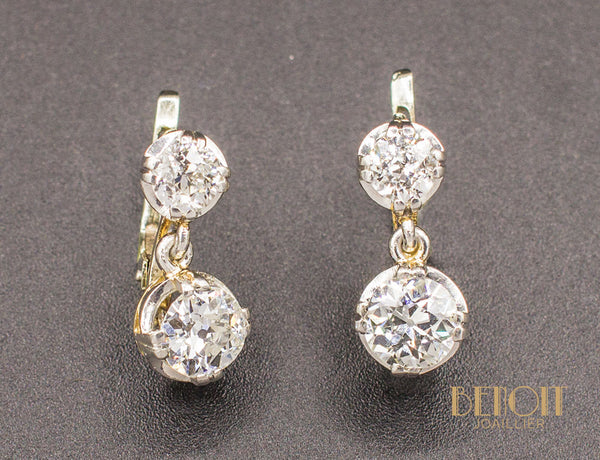 Boucles d'Oreilles Dormeuses Diamants