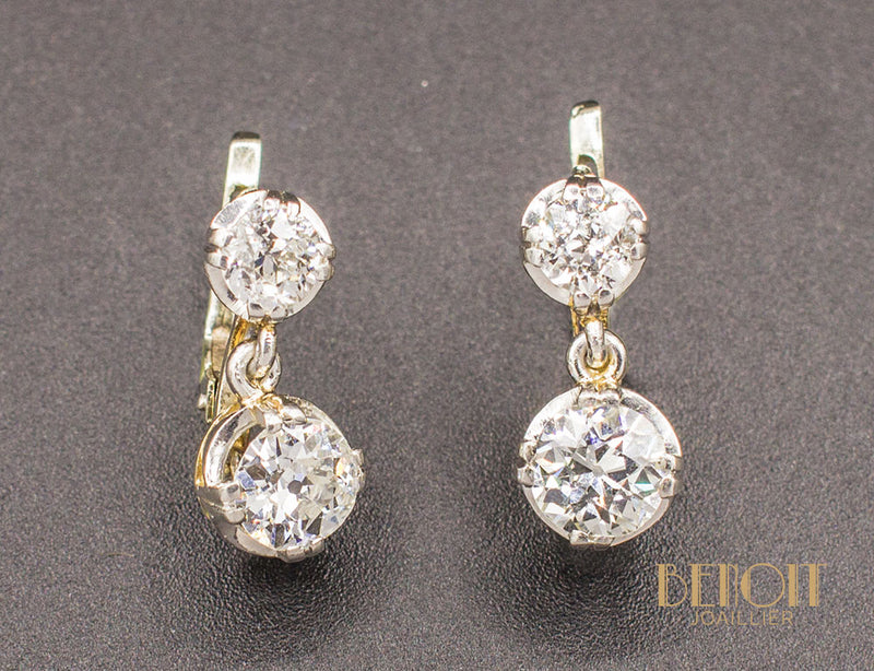Boucles d'Oreilles Dormeuses Diamants