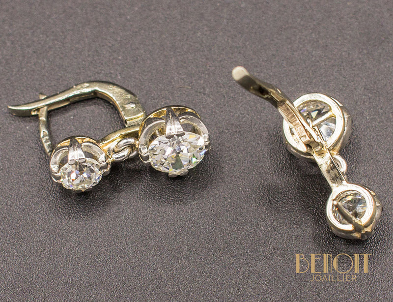 Boucles d'Oreilles Dormeuses Diamants