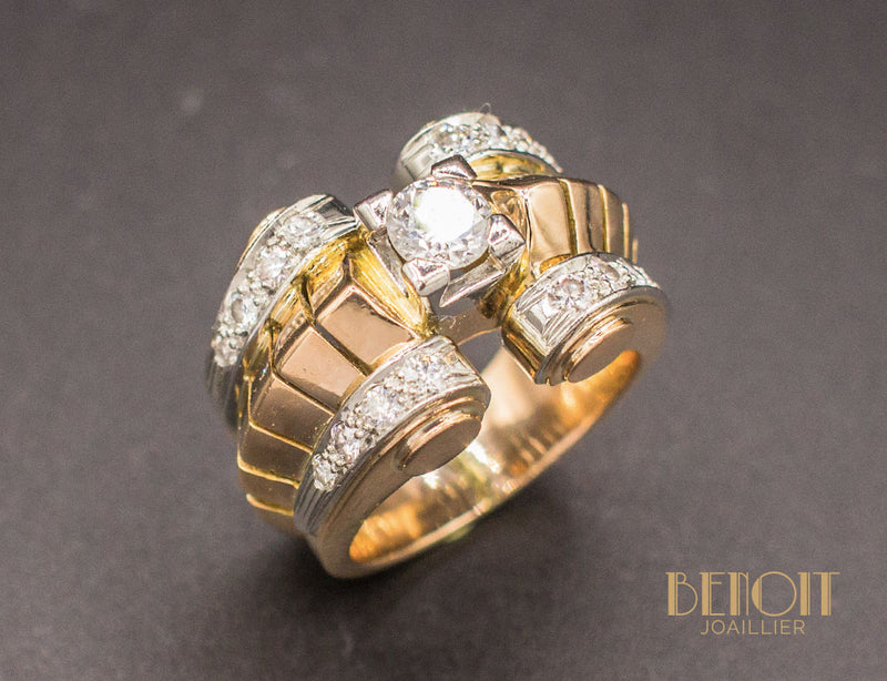 Bague Tank Or Diamants