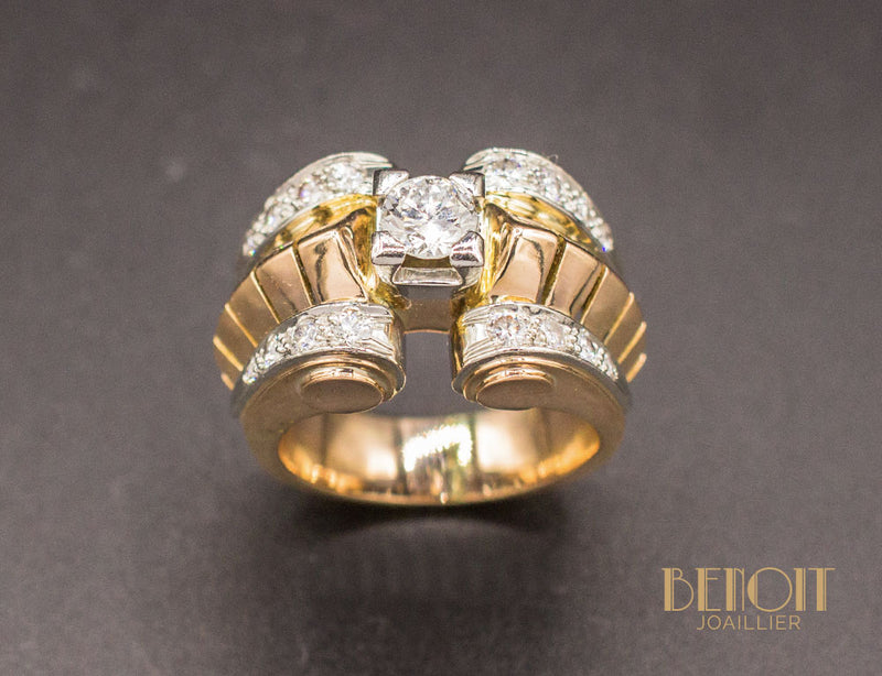 Bague Tank Or Diamants