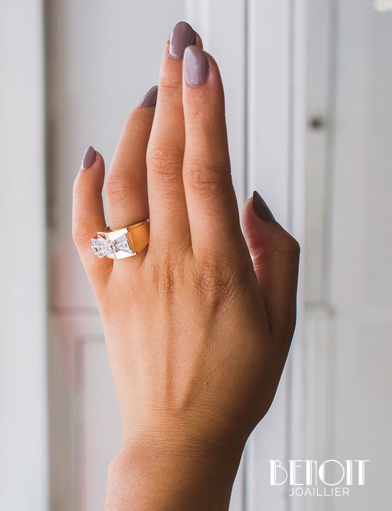 Bague Tank Noeud Diamants