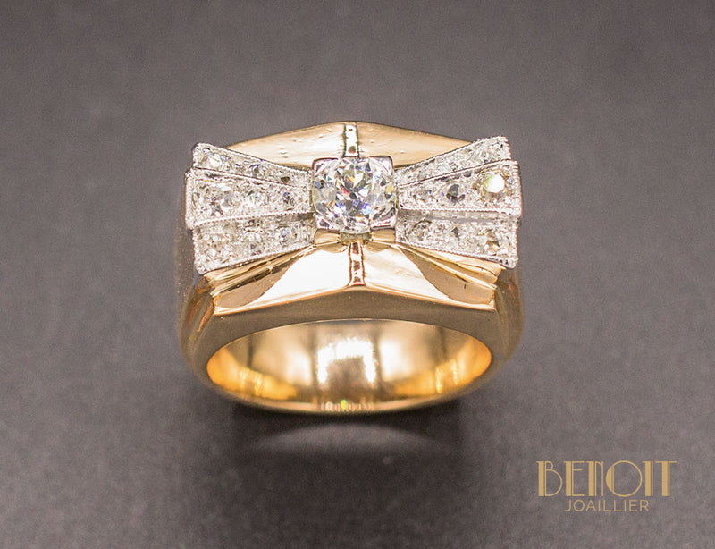 Bague Tank Noeud Diamants