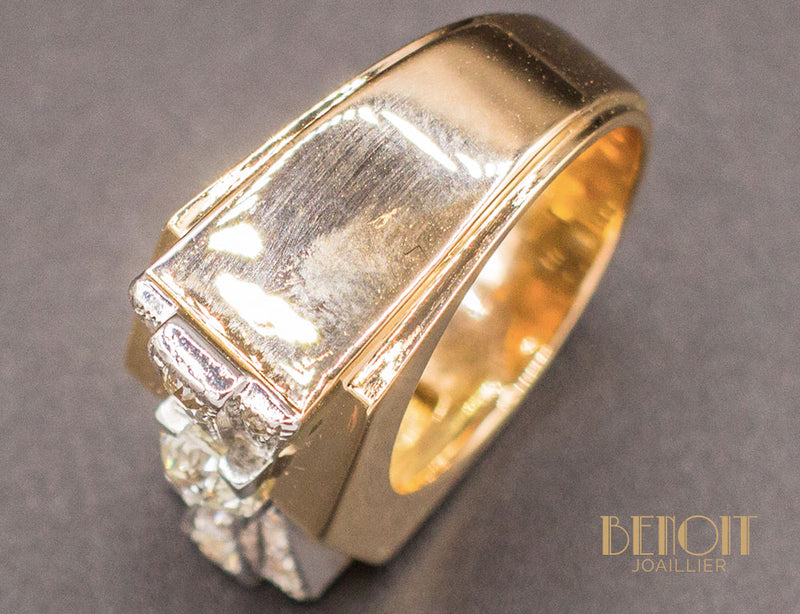 Bague Tank Noeud Diamants