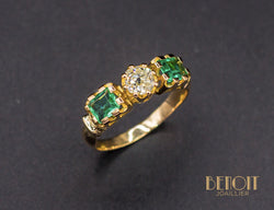 Bague Trilogie Emeraudes Diamant