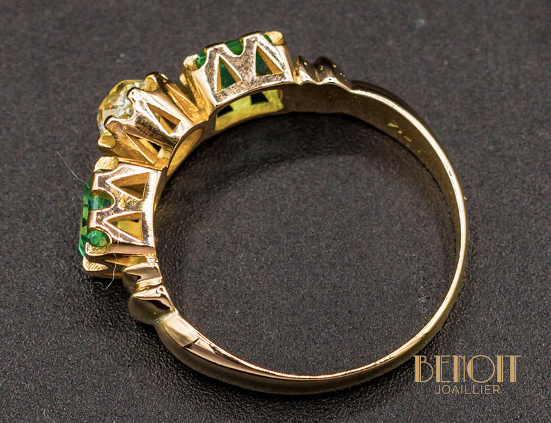 Bague Trilogie Emeraudes Diamant