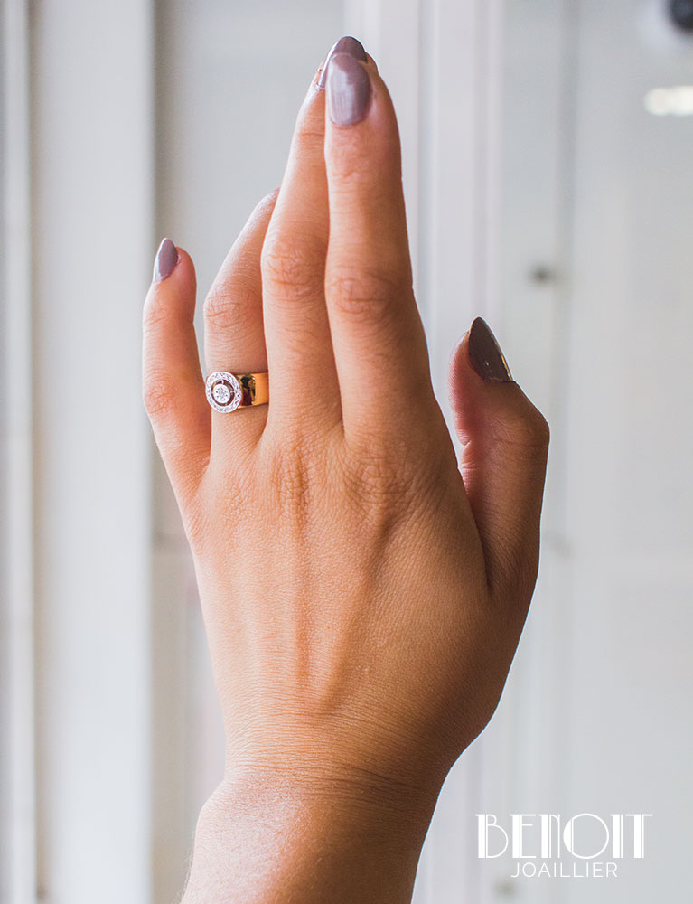 Bague Large Or Diamant
