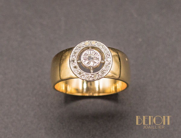 Bague Large Or Diamant