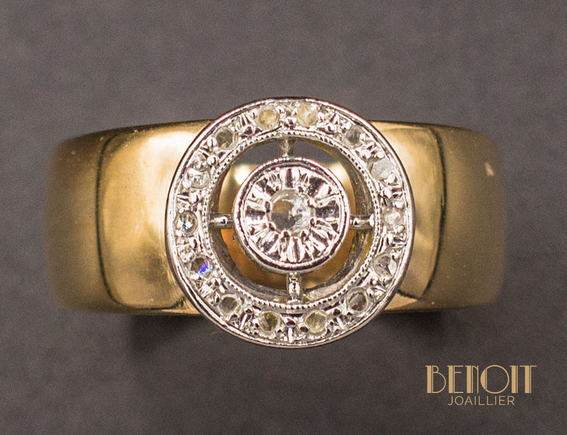 Bague Large Or Diamant