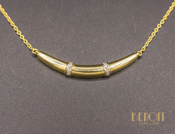 Collier Croissant Or et Diamants