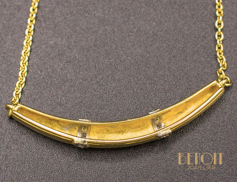 Collier Croissant Or et Diamants