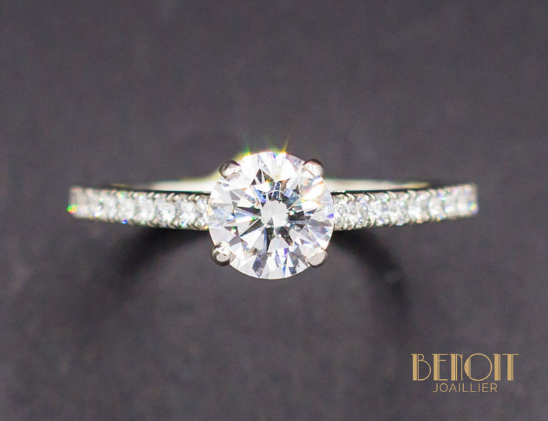 Solitaire "De Beers" DB Classic Pavé Diamant