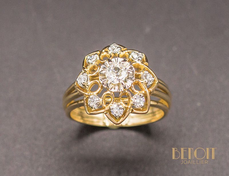 Bague Fleur 1950 Diamants