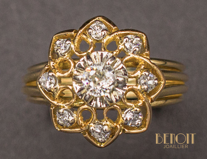 Bague Fleur 1950 Diamants