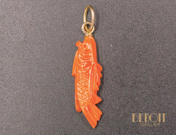 Pendentif "Poisson" Corail et Or