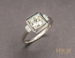 Solitaire Carré Art Déco Diamant