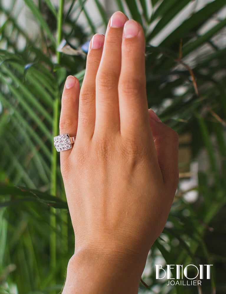 Bague Chevalière Art Déco Diamant