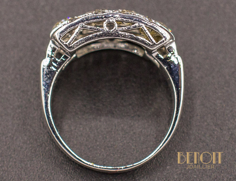 Bague Chevalière Art Déco Diamant