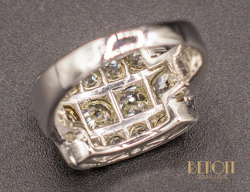 Bague Chevalière Art Déco Diamant