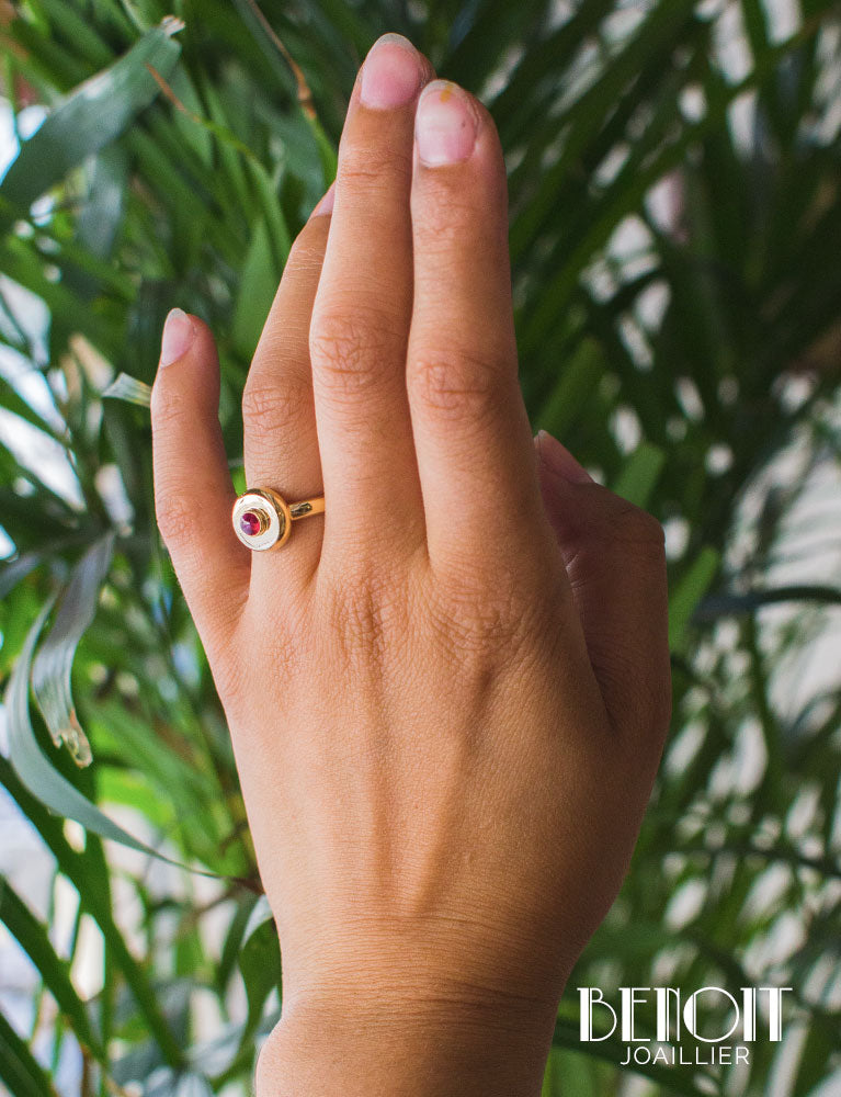 Bague Vintage Rubis Or