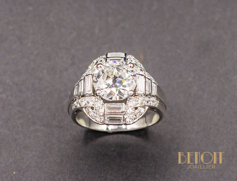 Bague Style Art Déco Diamants