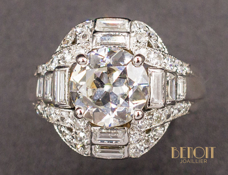 Bague Style Art Déco Diamants
